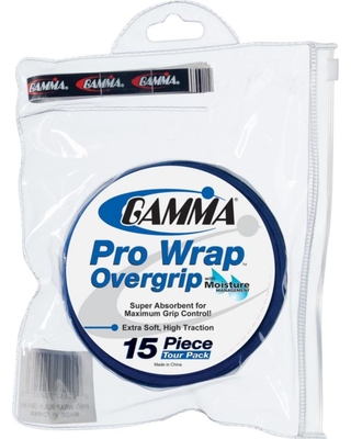 Gamma Pro Wrap Tennis Racquet Tour Pack (15 Overgrips)