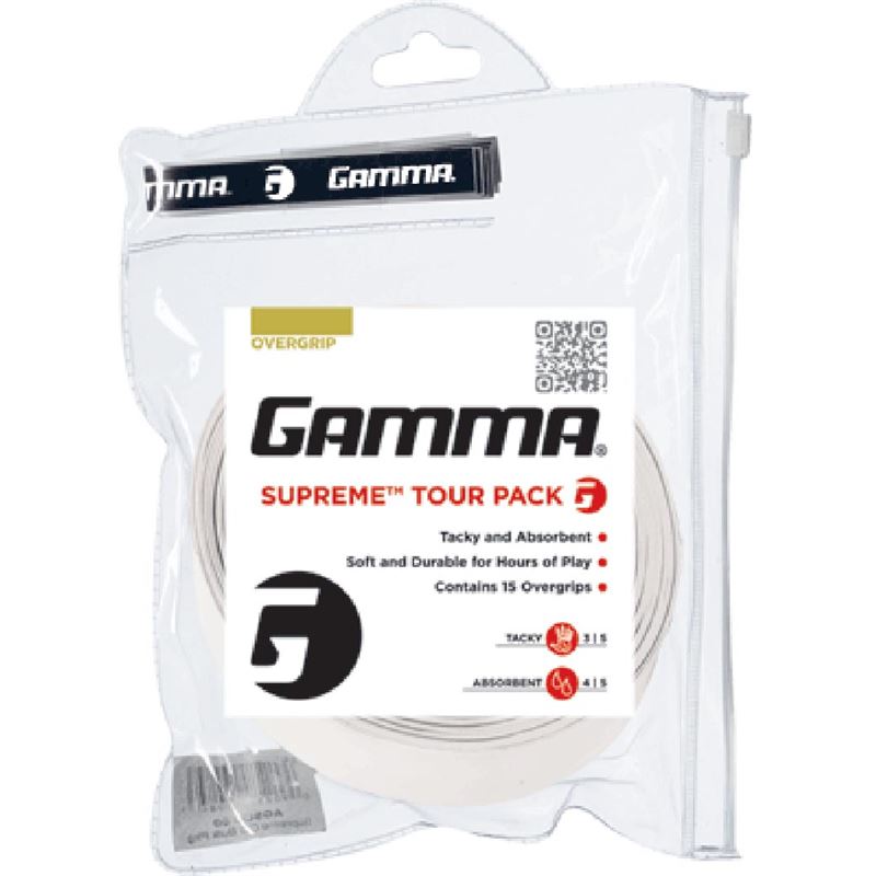 Gamma Supreme Tennis Racquet Tour Pack (15 Overgrips)
