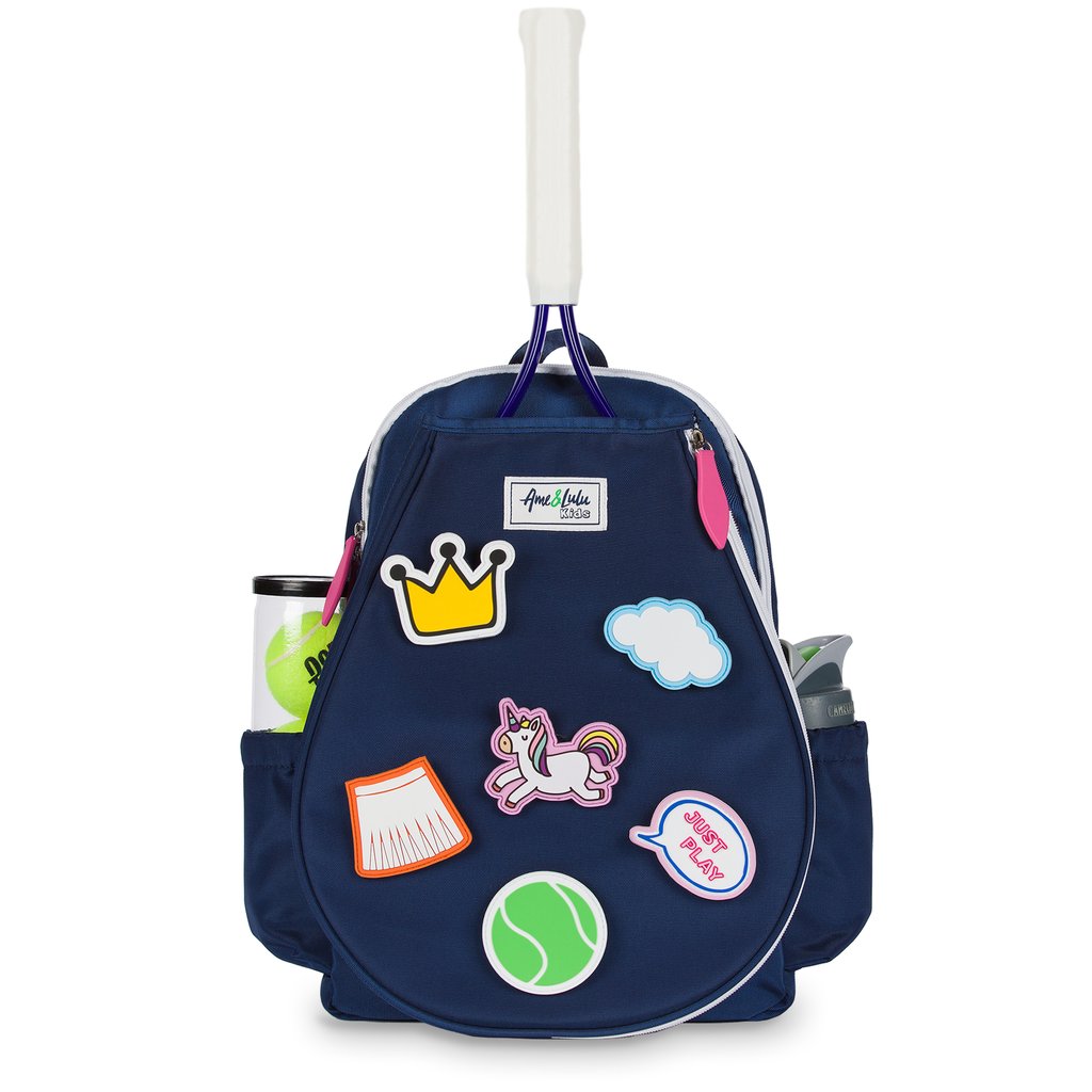 Ame & Lulu Little Love Patches Tennis Backpack (Navy/Pink)