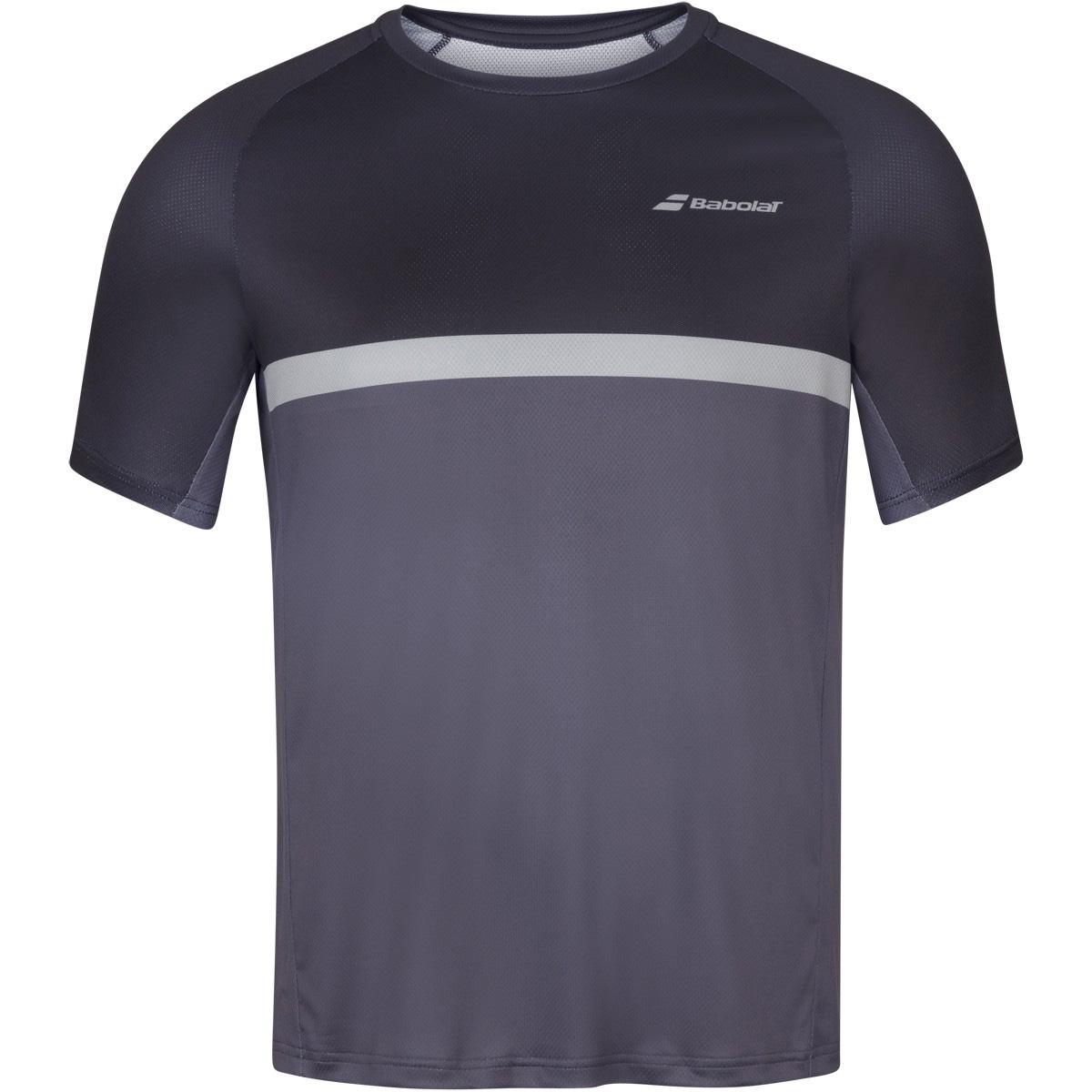Babolat Men's Compete Crew Neck Tennis Tee w/ UPF 50+ Performance Polyester  (Black/Magnet)