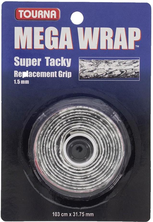 Tourna Mega Wrap Tennis Racquet Replacement Grip (Black)