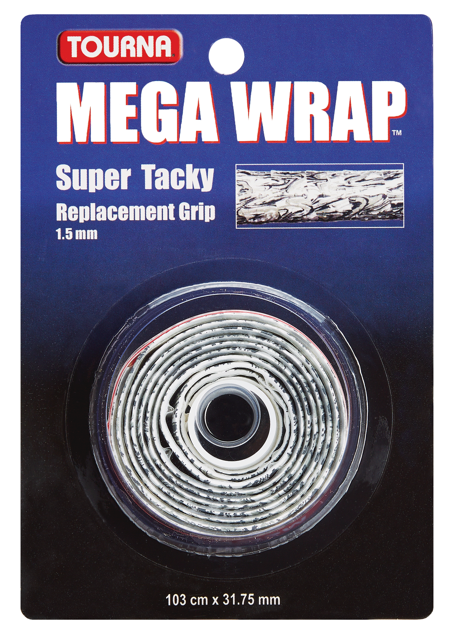 1.5mm Tourna MEGA WRAP Super Tacky Replacement Grip Various Colors 