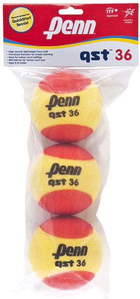 Penn QST 36 Red Foam Training Tennis Balls (3 Pack)