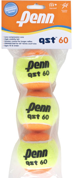 Penn QST 60 Orange Training Tennis Balls (3 Pack)