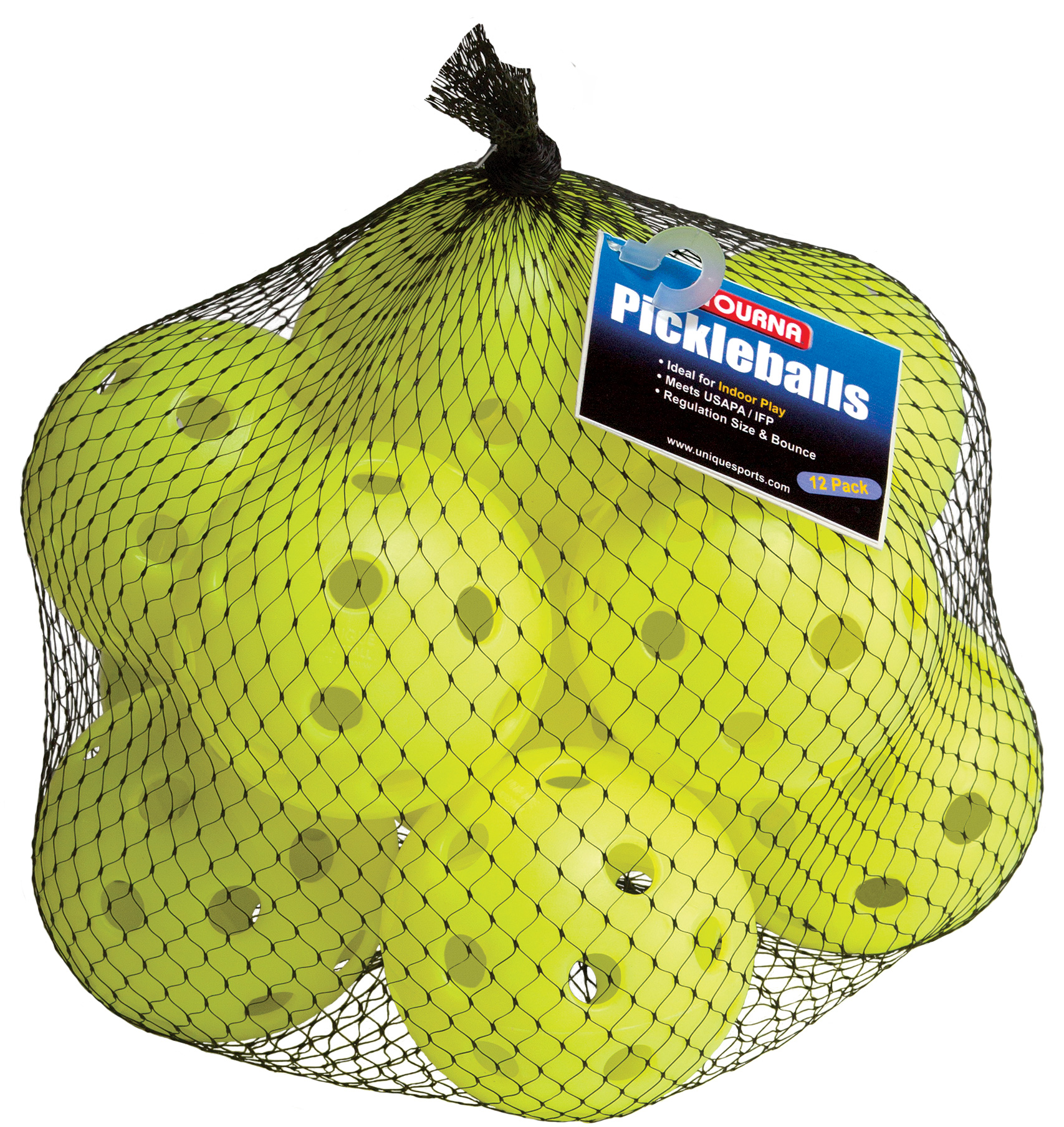 Tourna Indoor Optic Yellow Pickleballs (12-Pack)