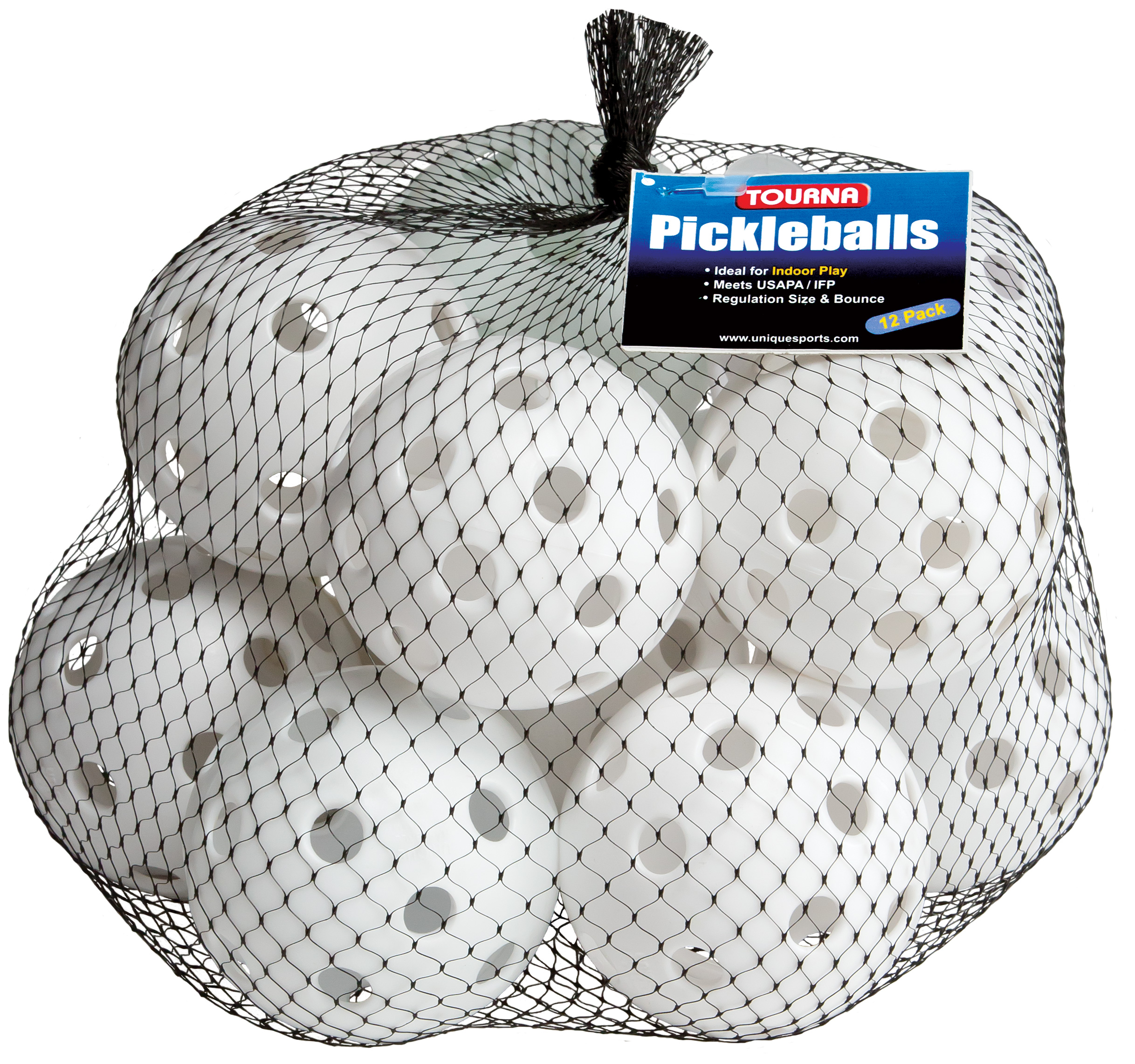 Tourna Indoor White Pickleballs (12-Pack)