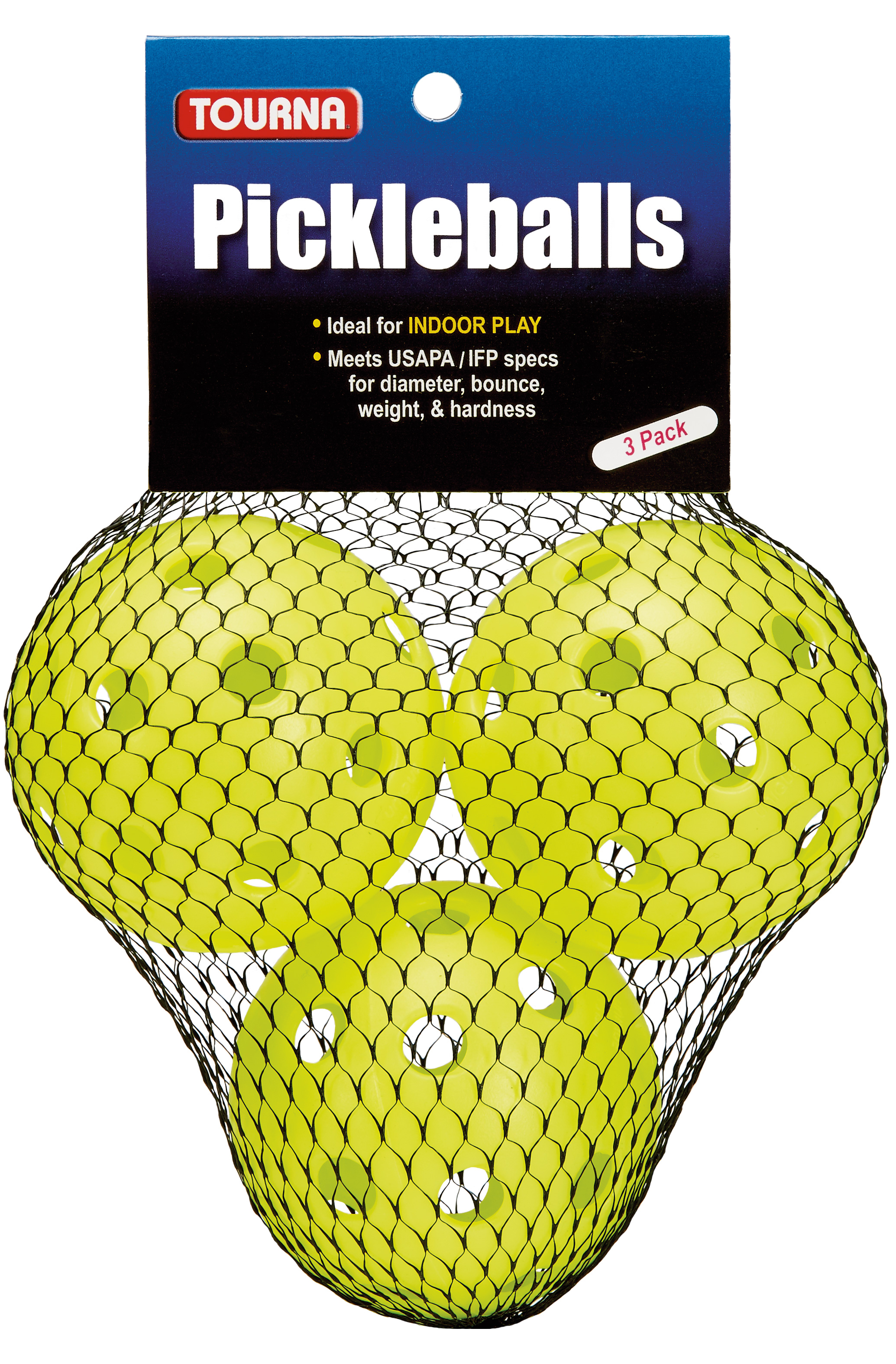 Tourna Indoor Optic Yellow Pickleballs (3-Pack)