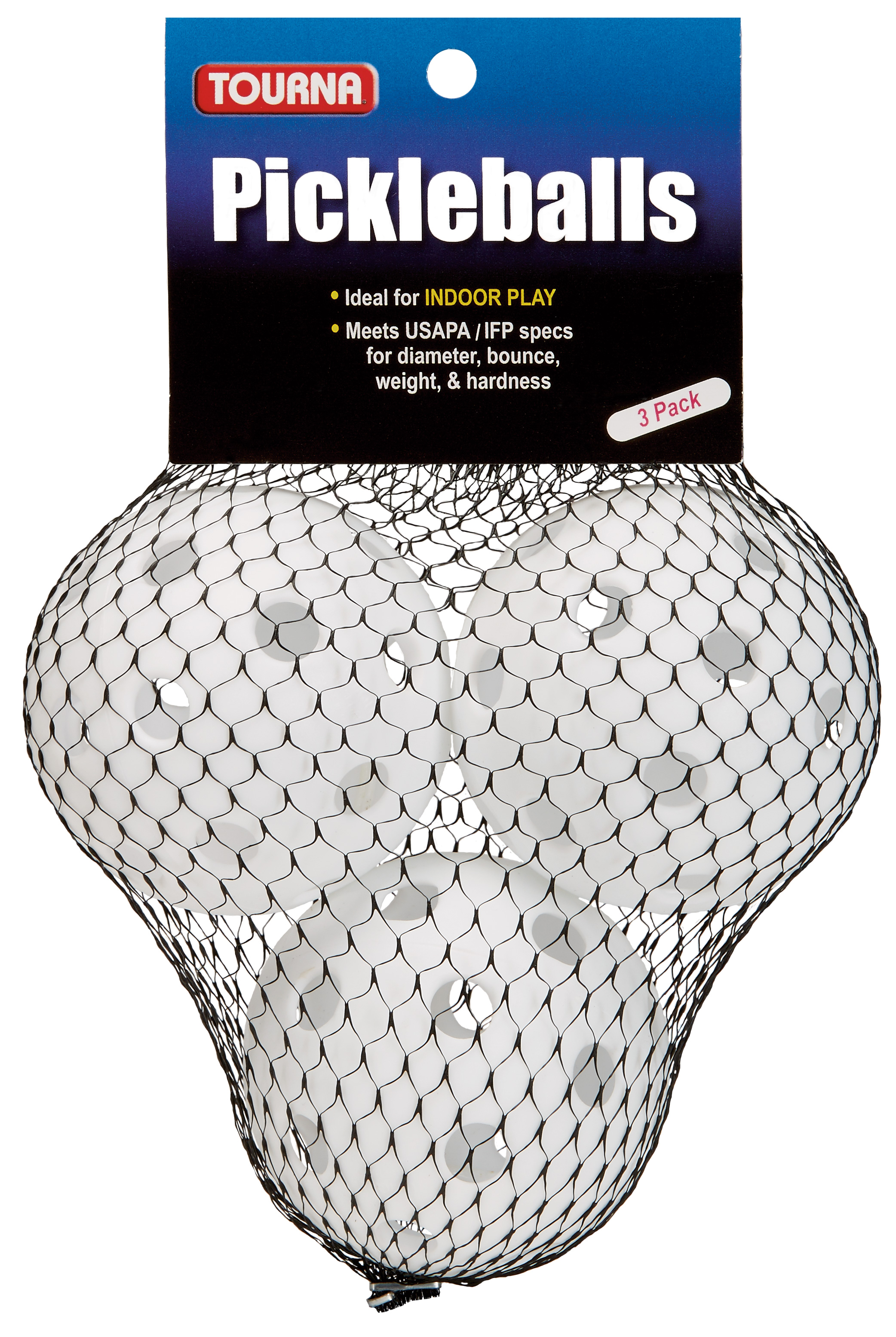 Tourna Indoor White Pickleballs (3-Pack)