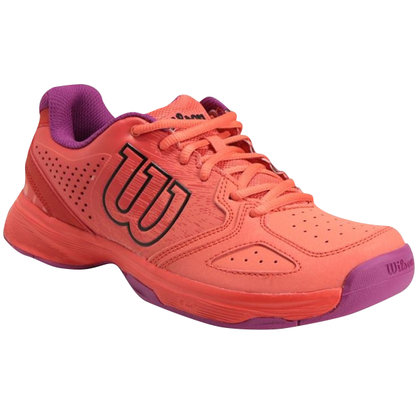 Wilson Kaos Comp Junior Tennis Shoes (Radiant Red/Coral Punch/Azalee Pink)