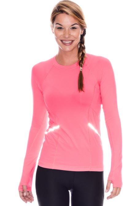 Bloq-UV Long Sleeve Reflective Waist Tennis Top (Watermelon)