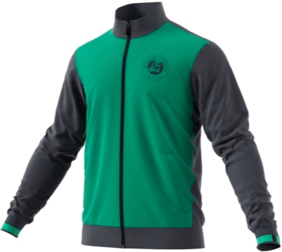 Adidas Men's Roland Garros Tennis Warm-Up Jacket (Night Grey/Core Green)