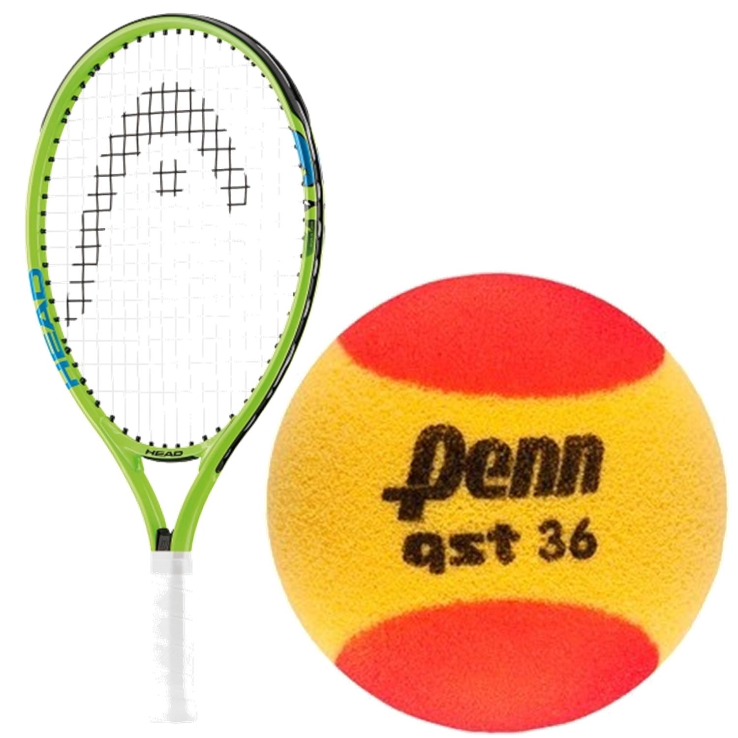 HEAD Speed Junior Tennis Racquet bundled with Penn QST 36 Red Foam Tennis Balls