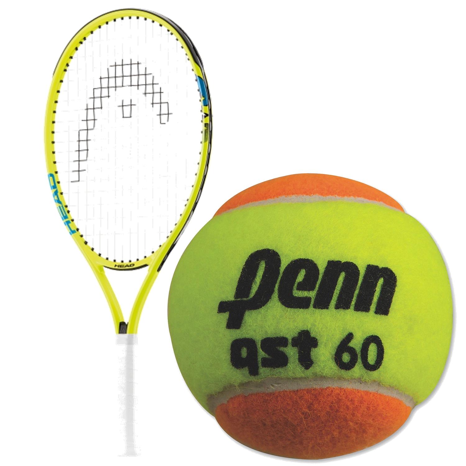 HEAD Speed Junior Tennis Racquet bundled with Penn QST 60 Orange Tennis Balls