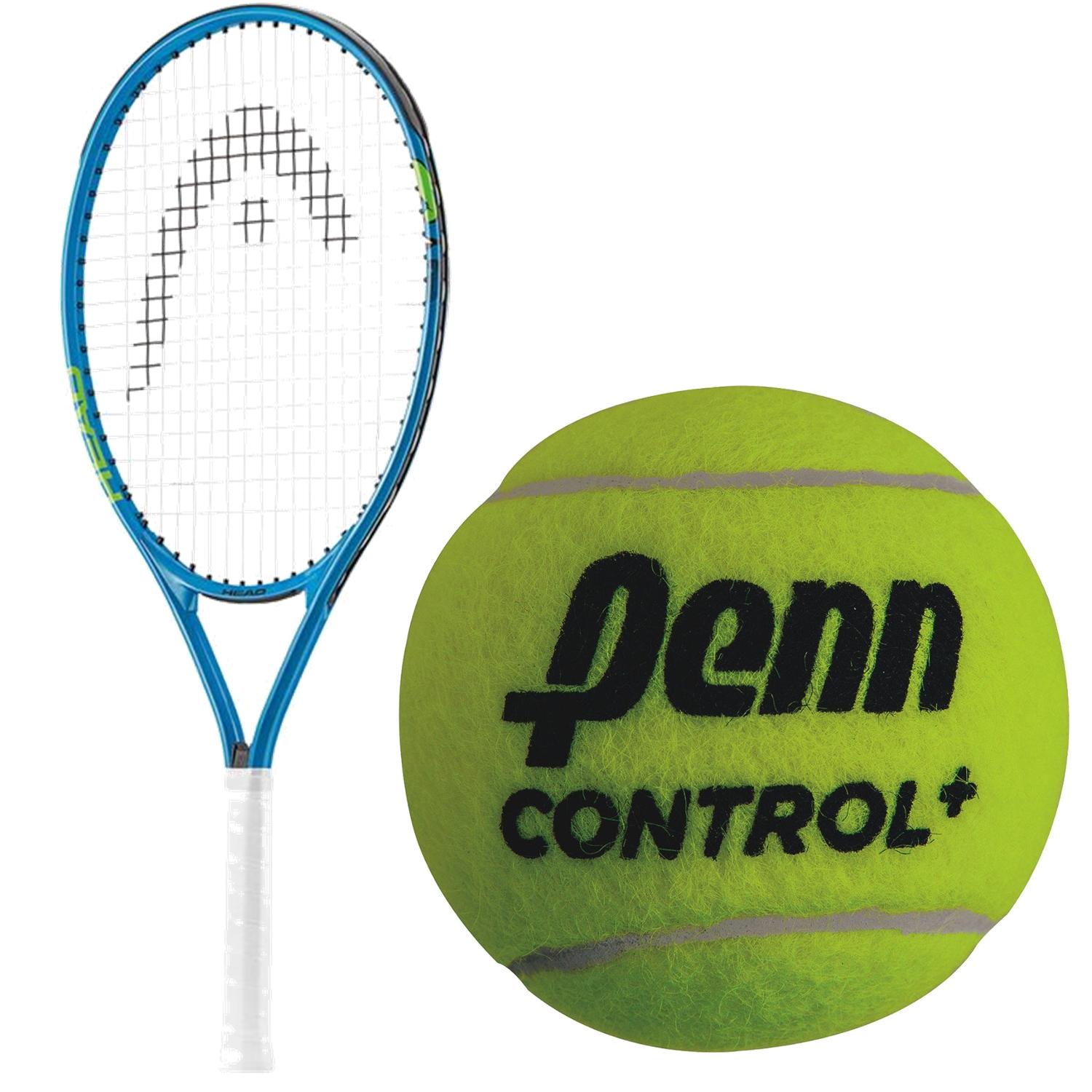 HEAD Speed Junior Tennis Racquet bundled with Penn Control+ Green Dot Tennis Balls
