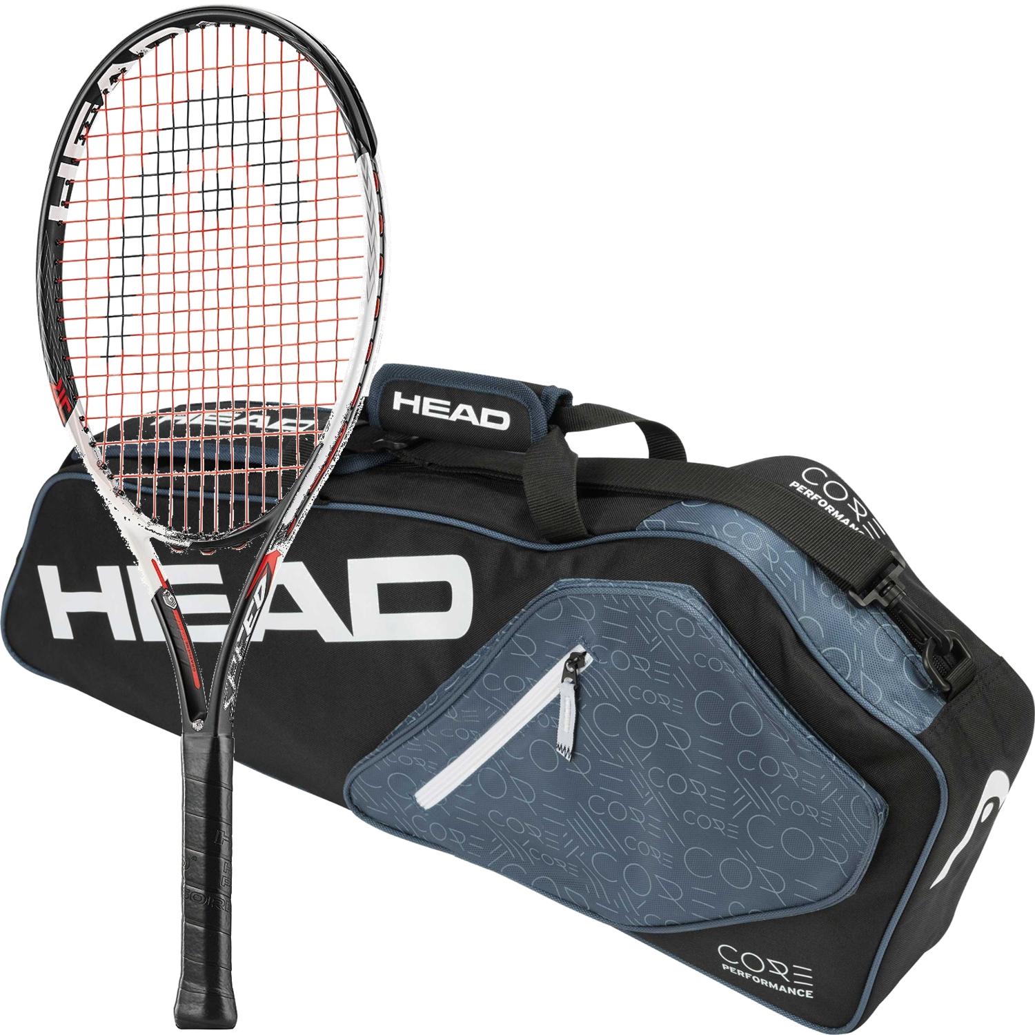 Head Speed Comp Junior Tennis Racquet bundled with a Core 3-Pack Tennis Bag