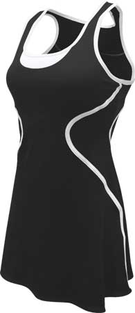 SSI Women&amp;apos;s Sophia Racer Back Team Tennis Dress (Black/White)