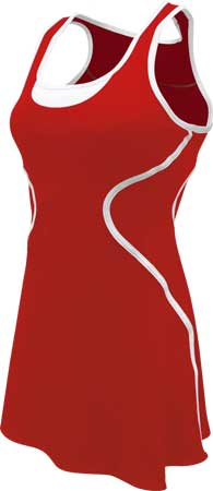 SSI Women's Sophia Racer Back Team Tennis Dress (Red/White)