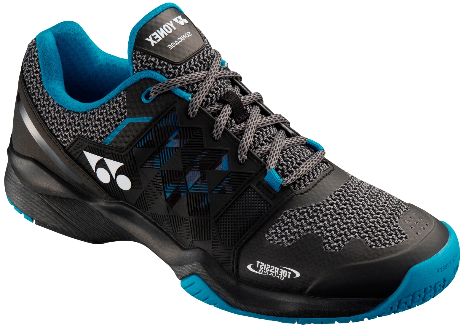 Yonex Men's Power Cushion Sonicage Clay Court Tennis Shoes (Black/Blue)