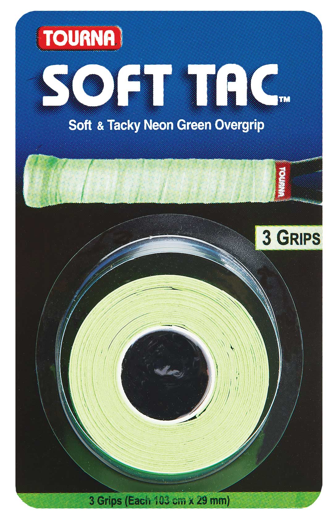 Tourna Soft Tac Neon Green Overgrip (3 Pack)