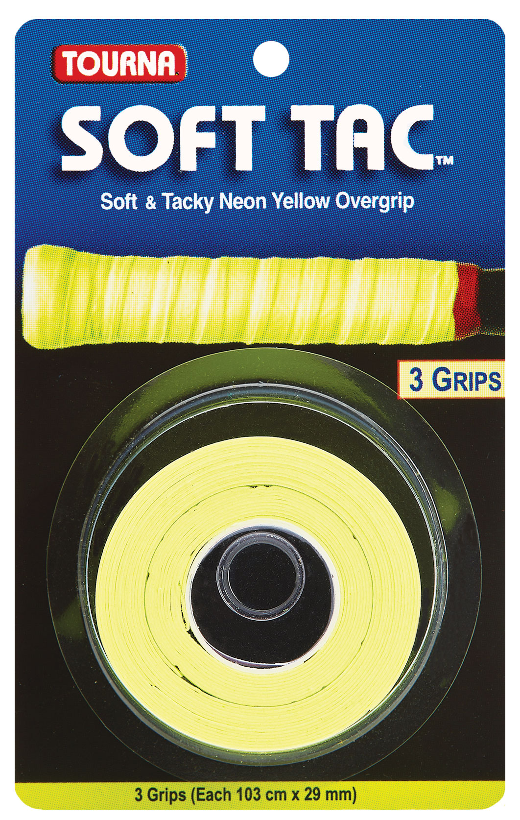 Tourna Soft Tac Neon Yellow Overgrip (3 Pack)