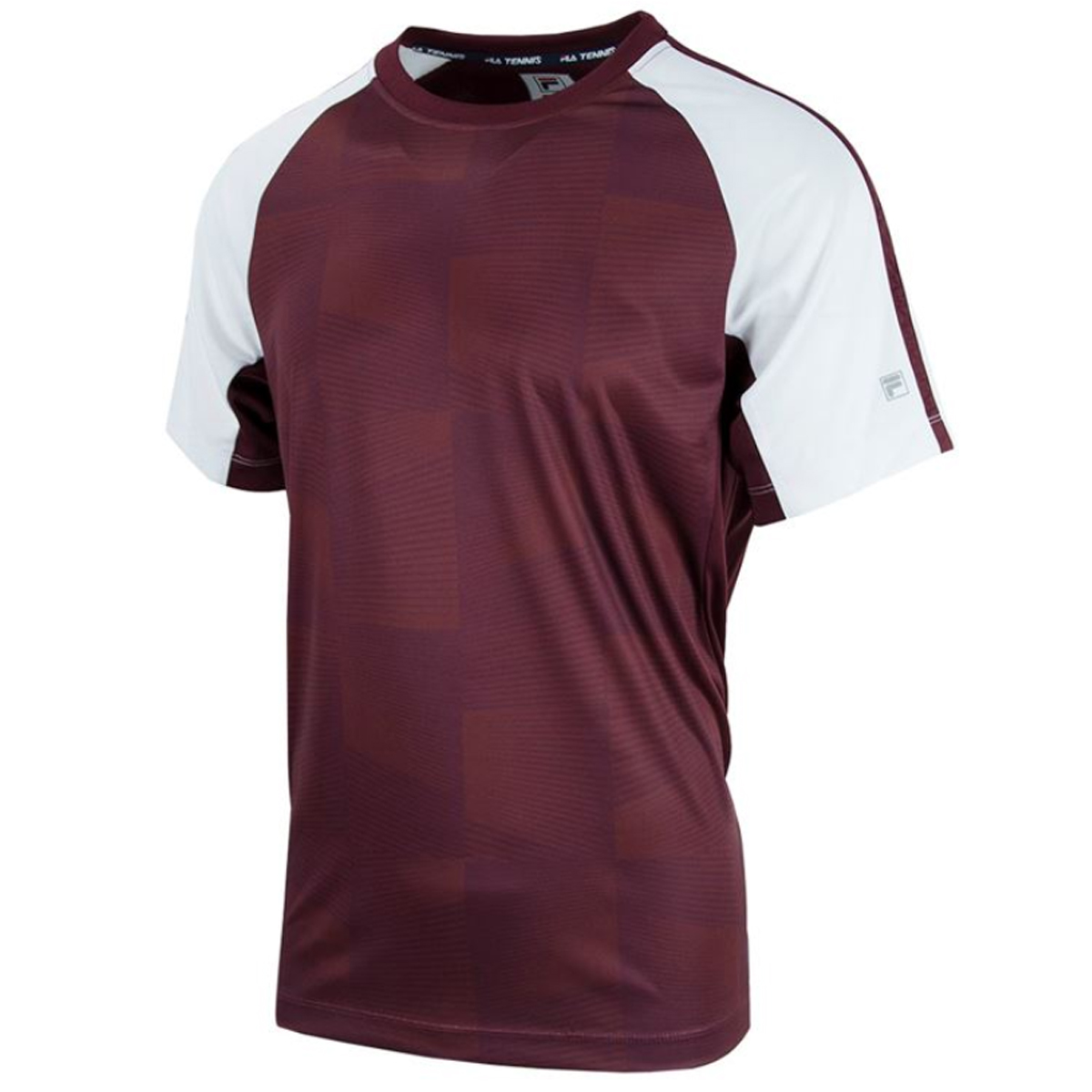 Fila Men's Core Performance Printed Tennis Crew (Maroon)