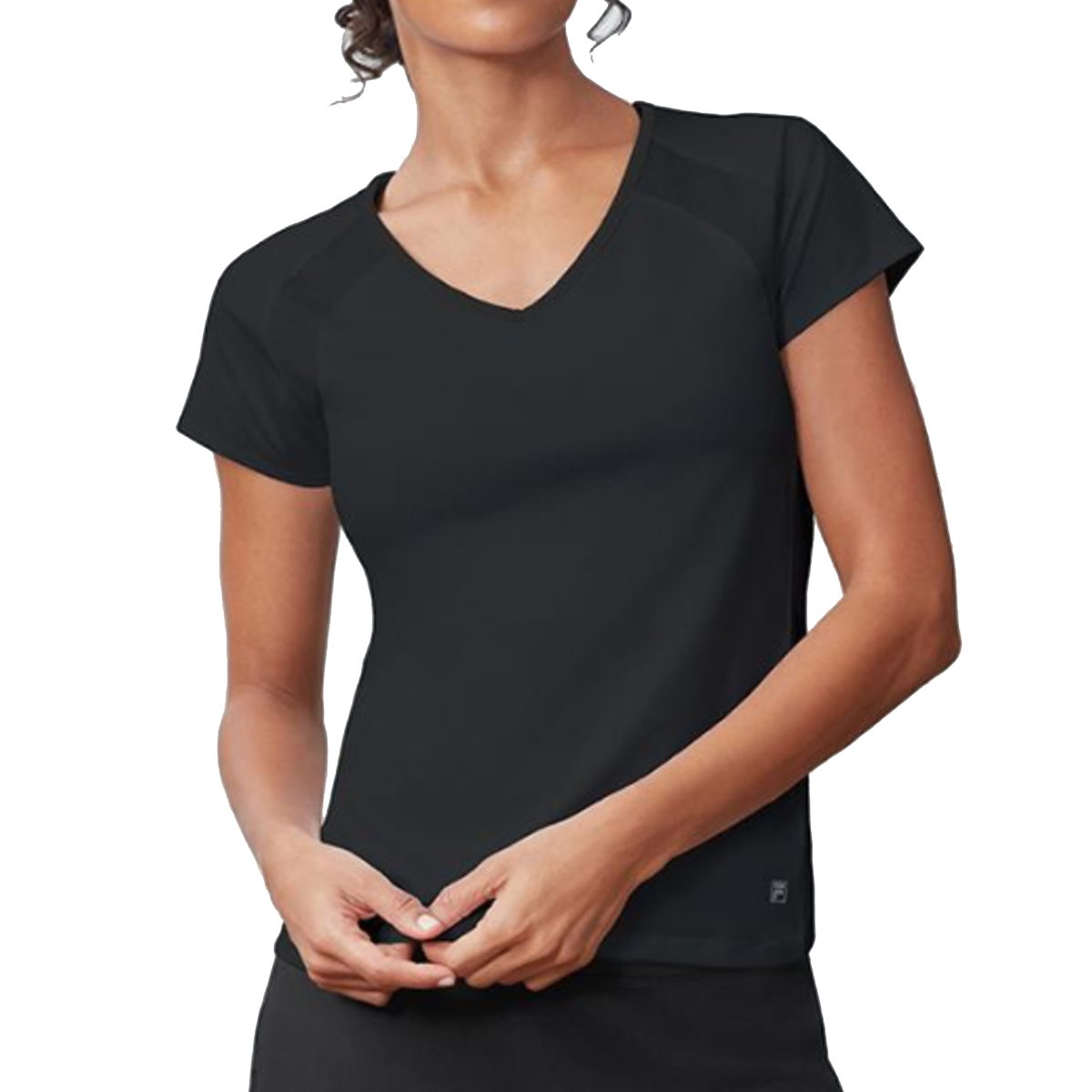 Fila Women's Core Performance Short Sleeve Tennis Top (Black)