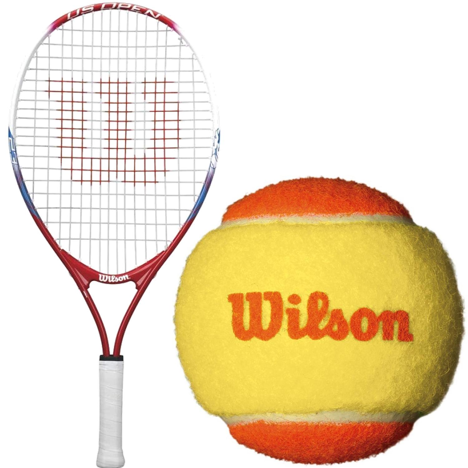 Wilson US Open Junior Tennis Racquet bundled with Orange Starter Tennis Balls