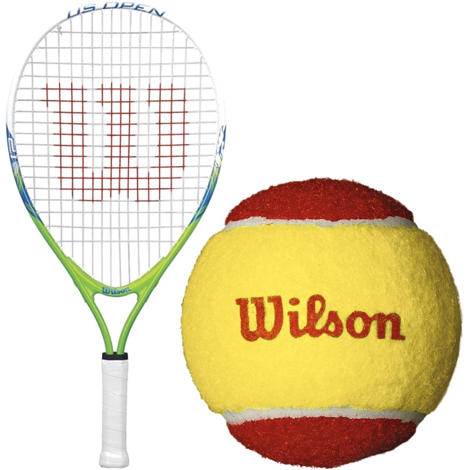 Wilson US Open Junior Tennis Racquet bundled with Red Felt Tennis Balls
