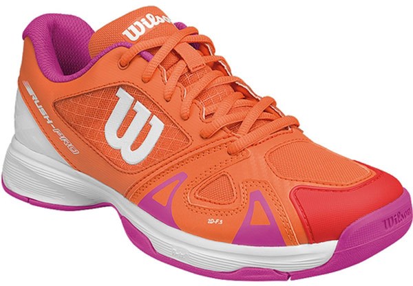 Wilson Rush Pro 2.5 Junior Tennis Shoe (Nasturtium Orange/White/Rose Violet)