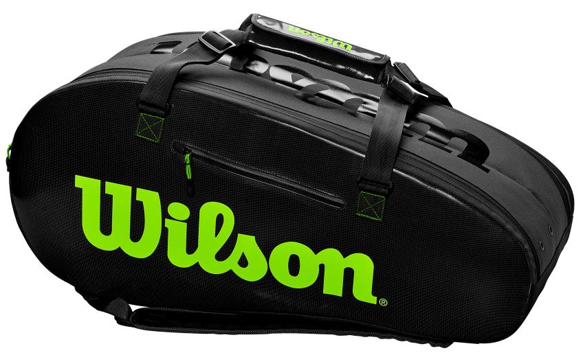 Wilson Super Tour Large 2 Compartment Tennis Bag (Black/Green)