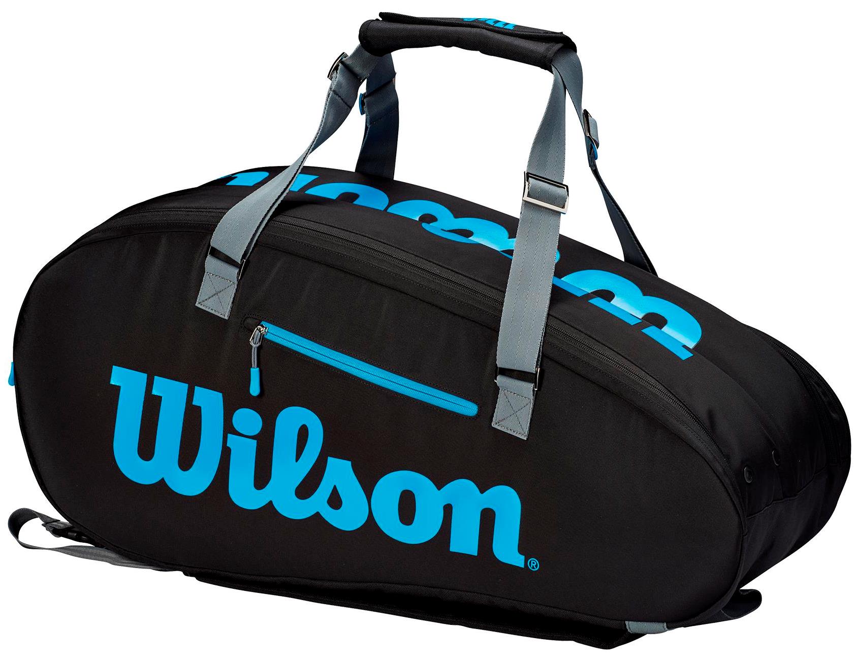 Wilson Ultra 9 Pack Tennis Bag (Black/Blue/Silver)