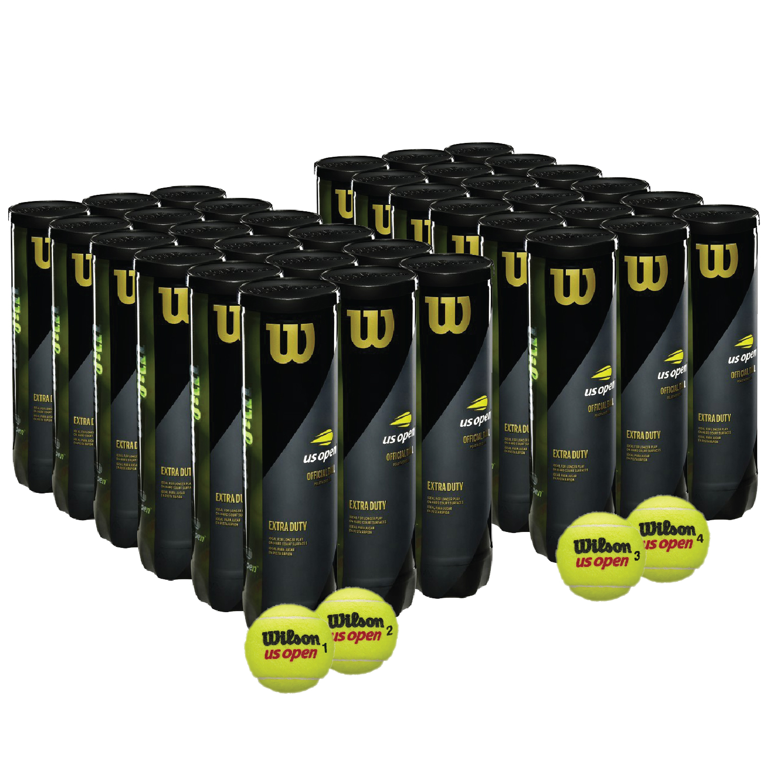 Plantkunde Portier Ziek persoon Wilson US Open Extra Duty Tennis Ball 2-Case (4-Ball Cans)