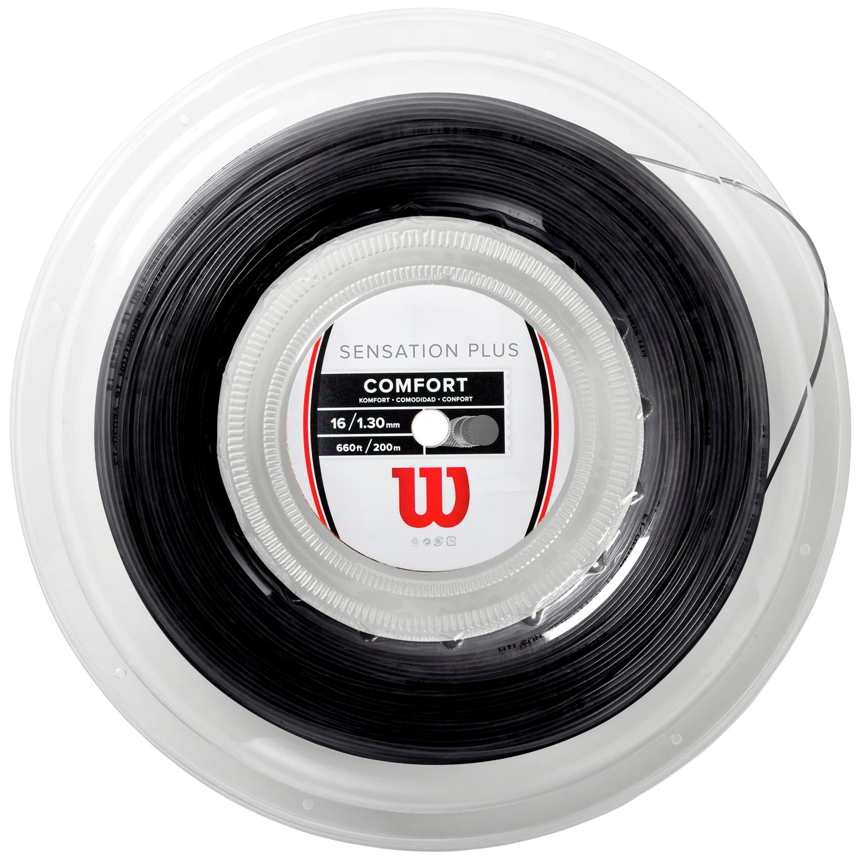 Wilson Sensation Plus 16g Black Tennis String (Reel)