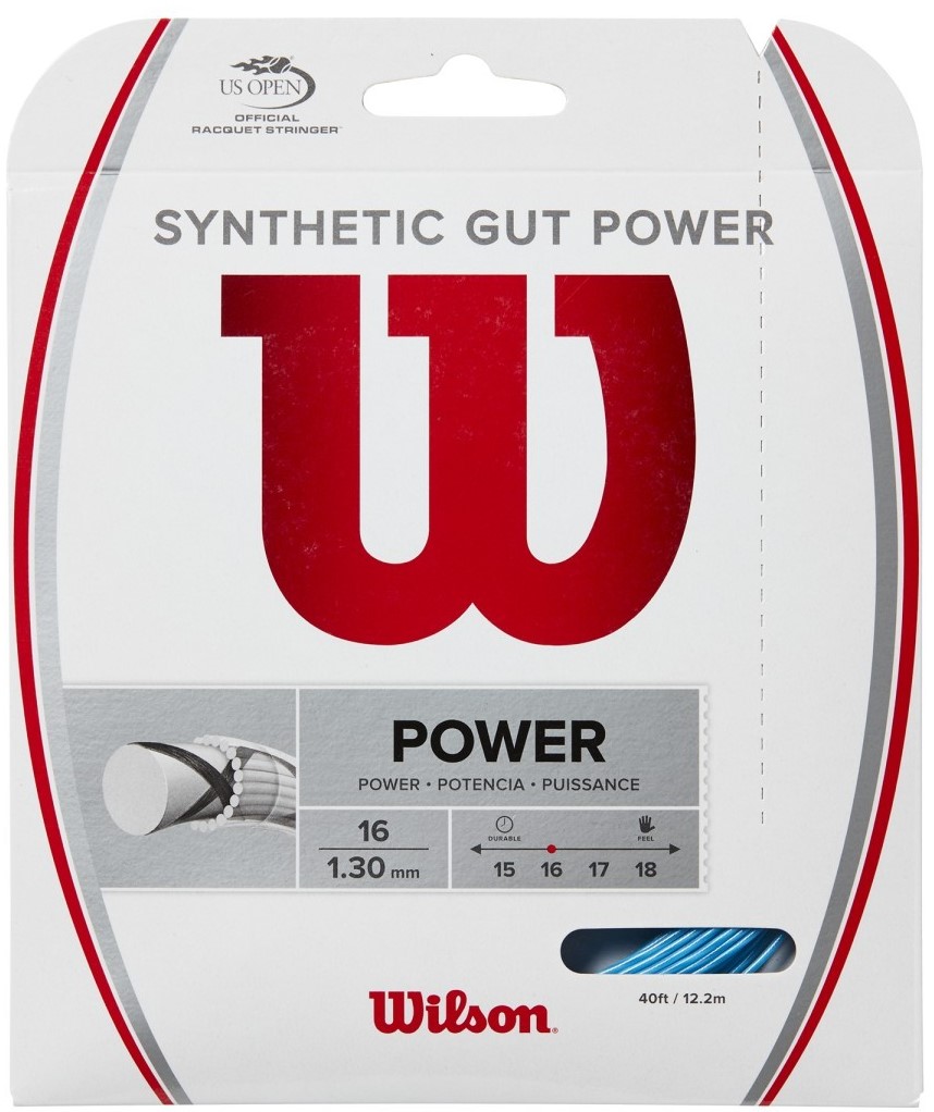 Wilson Synthetic Gut Power 16g Blue Tennis String (Set)