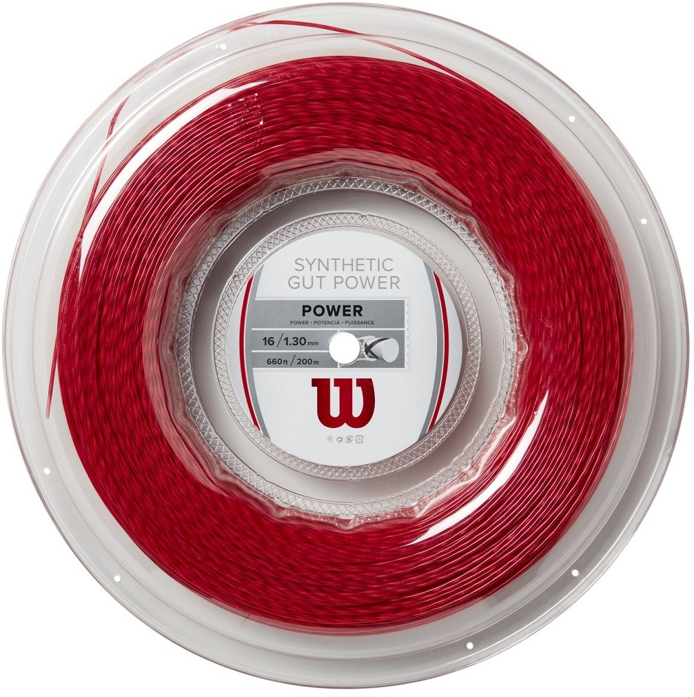 Wilson Synthetic Gut Power 16 Tennis String Reel (Red)