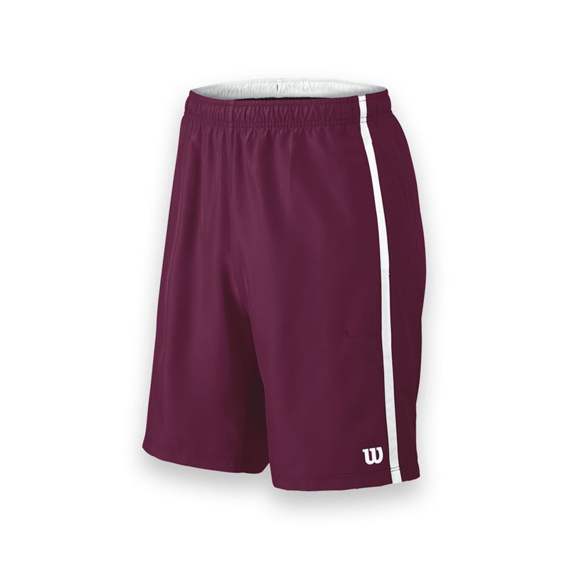 Wilson Men's Team Tennis Shorts (Maroon/White)