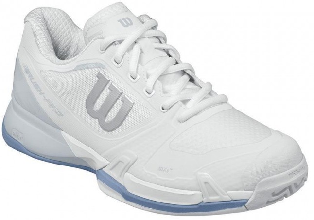 Wilson Women&amp;apos;s Rush Pro 2.5 Tennis Shoes (White/Pearl Blue/Stonewash)