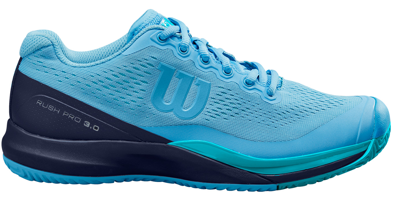 Wilson Women's Rush Pro 3.0 Tennis Shoes (Alaskan Blue/Peacoat/Scuba Blue)