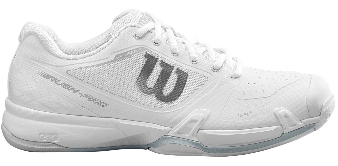 Wilson Men's Rush Pro 2.5 Tennis Shoes (White/White/Pearl Blue)