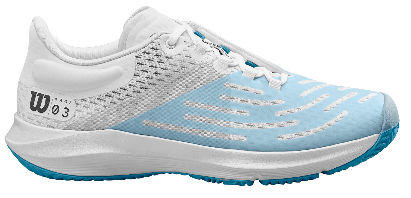 Wilson Women's Kaos 3.0 Tennis Shoes (White/White/Niagara)