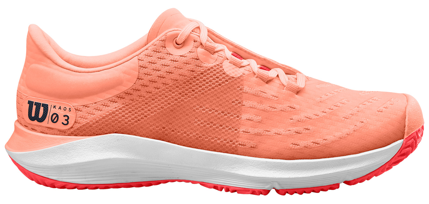 Wilson Women's Kaos 3.0 Tennis Shoes (Tropical Peach/White/Cayenne)
