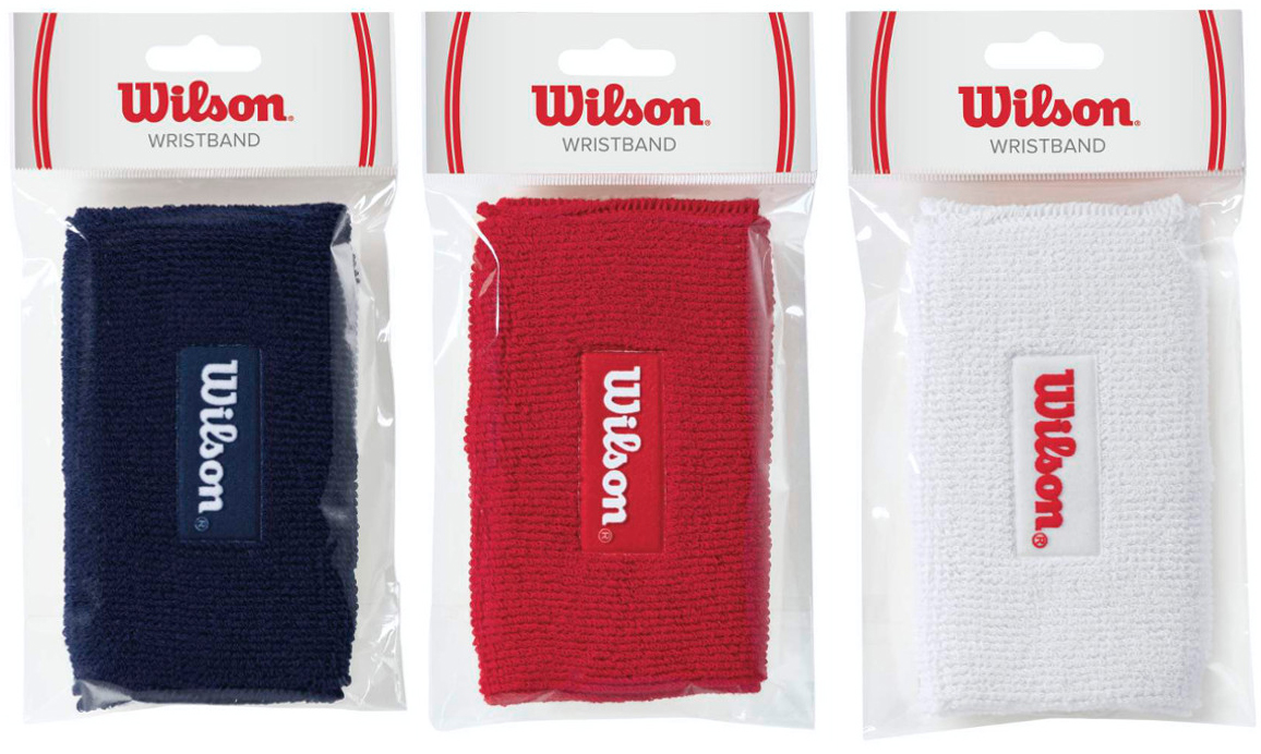 Wilson Double Tennis Wristbands 12pk (Wht Red Blu)