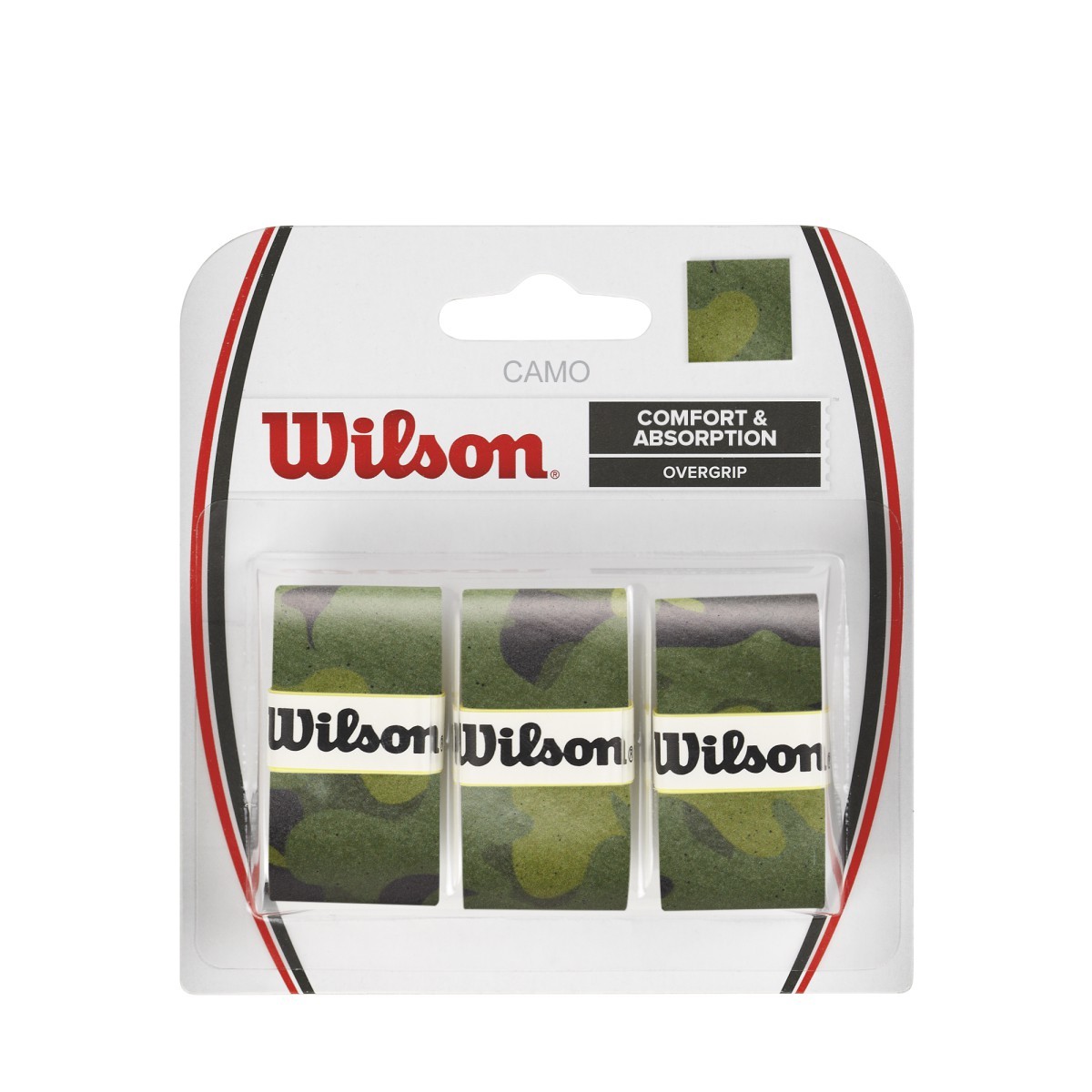 Wilson Green Camo Tennis Racquet Overgrip (3 Pack)