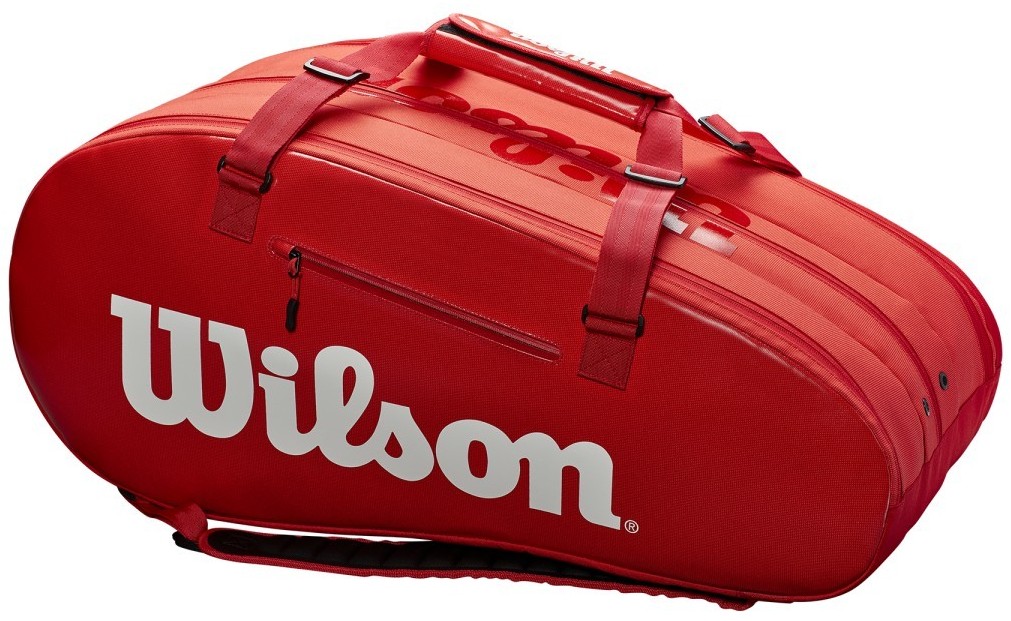 WRZ840815 Super Tour 3 Compartment Tennis Bag Wilson Red/White 