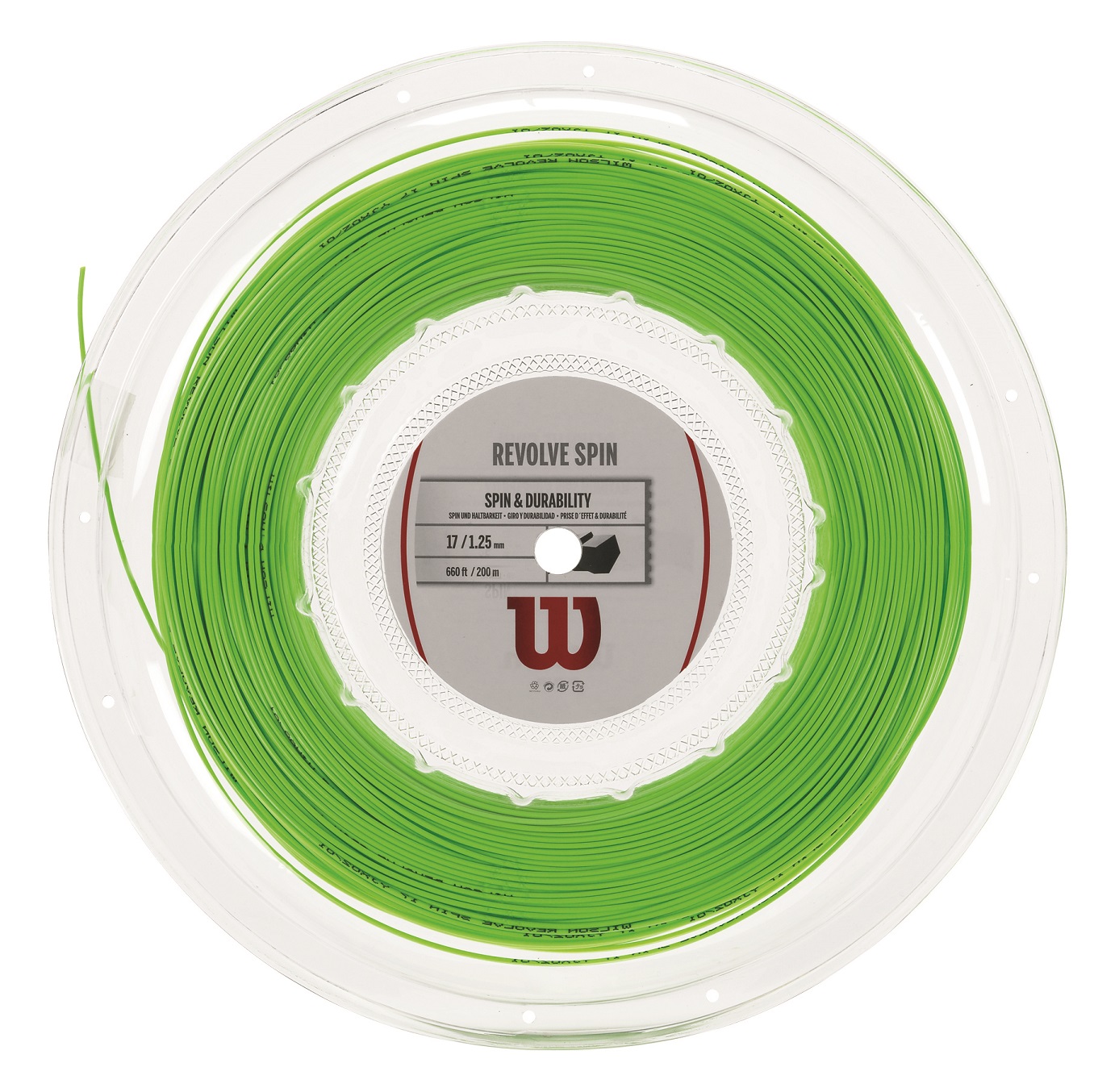 Wilson Revolve Spin 17g Tennis String Green (Reel)