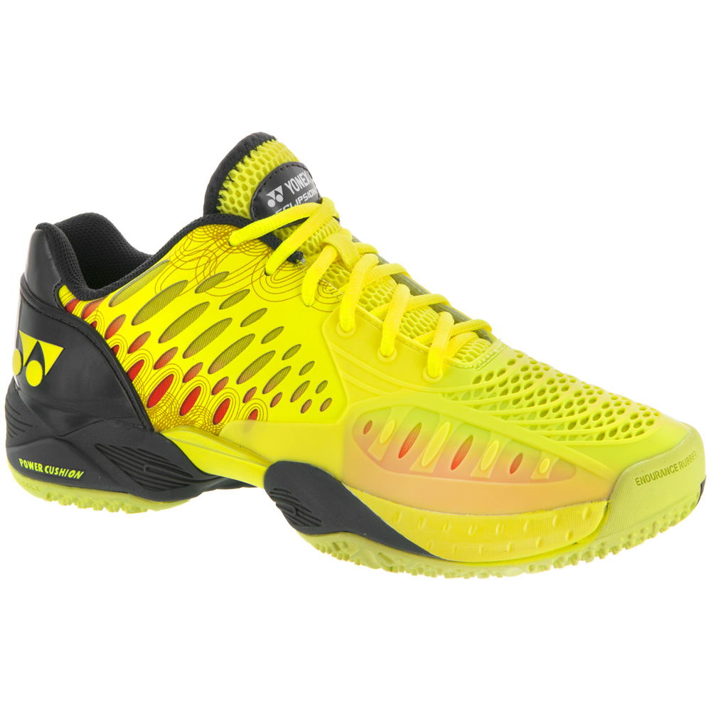 Yonex Men&amp;apos;s Power Cushion Eclipsion Tennis Shoe (Yellow/Navy)
